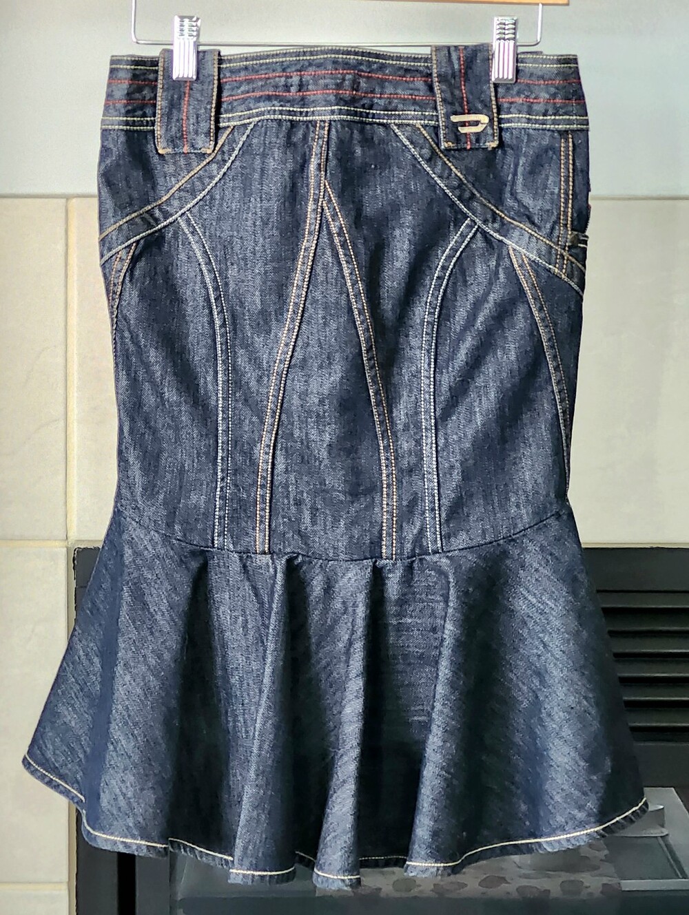 Diesel 100% Cotton Skirt, Denim Blue in Size 6 - Picture 2 of 11